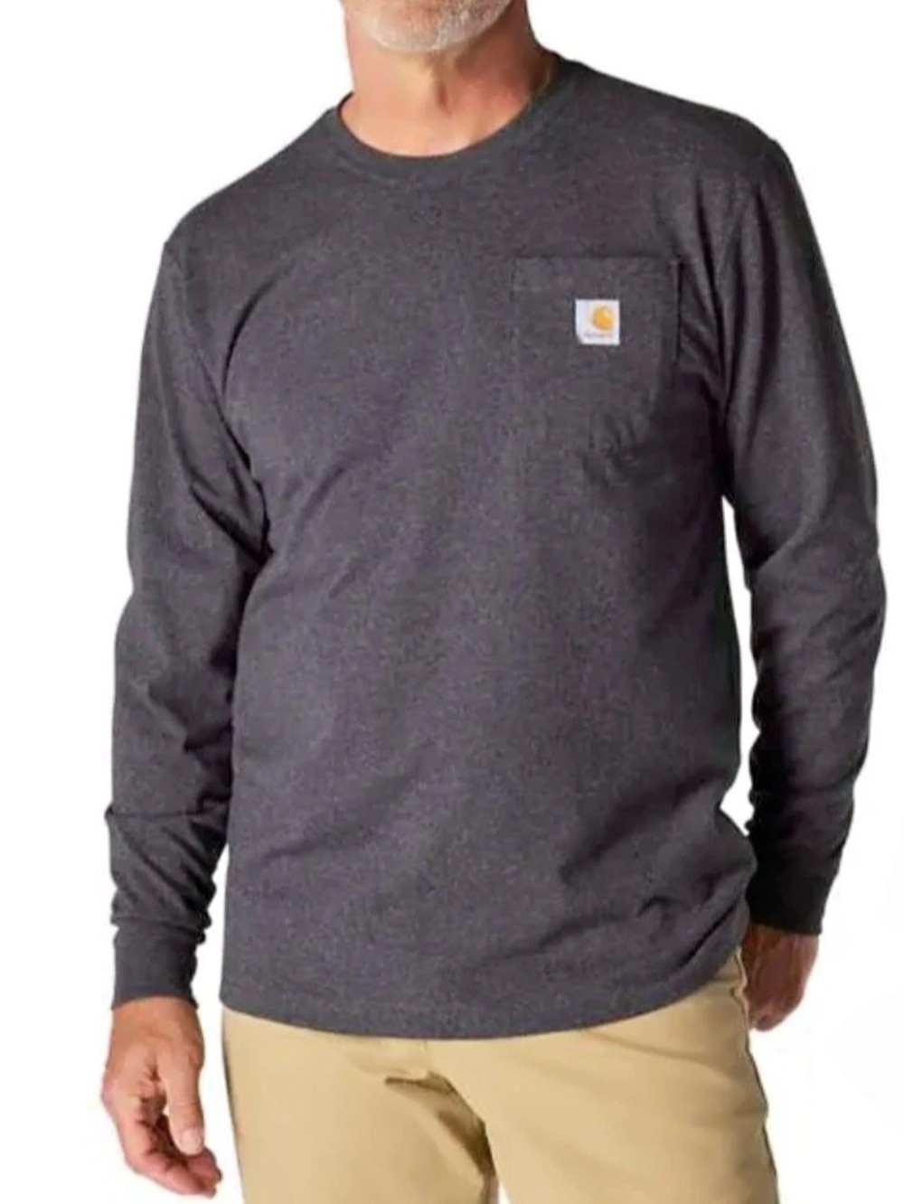 Carhartt Loose Fit Heavyweight Long-Sleeve Pocket T-Shirt K126 Gray 2XL